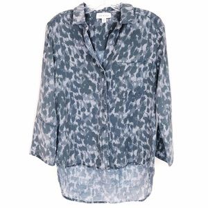 Cloth & Stone Gray Cheetah chambray buttondown